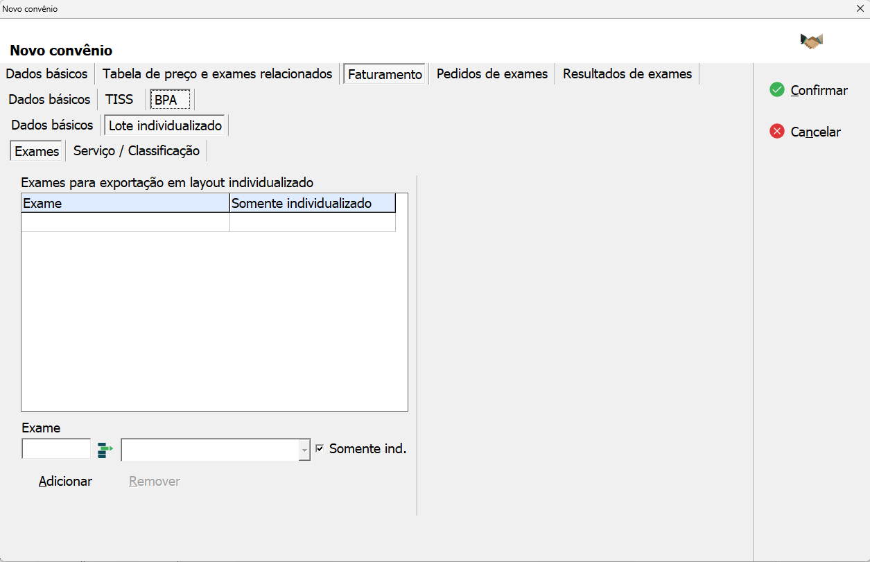 Sub-aba Faturamento - BPA Exames