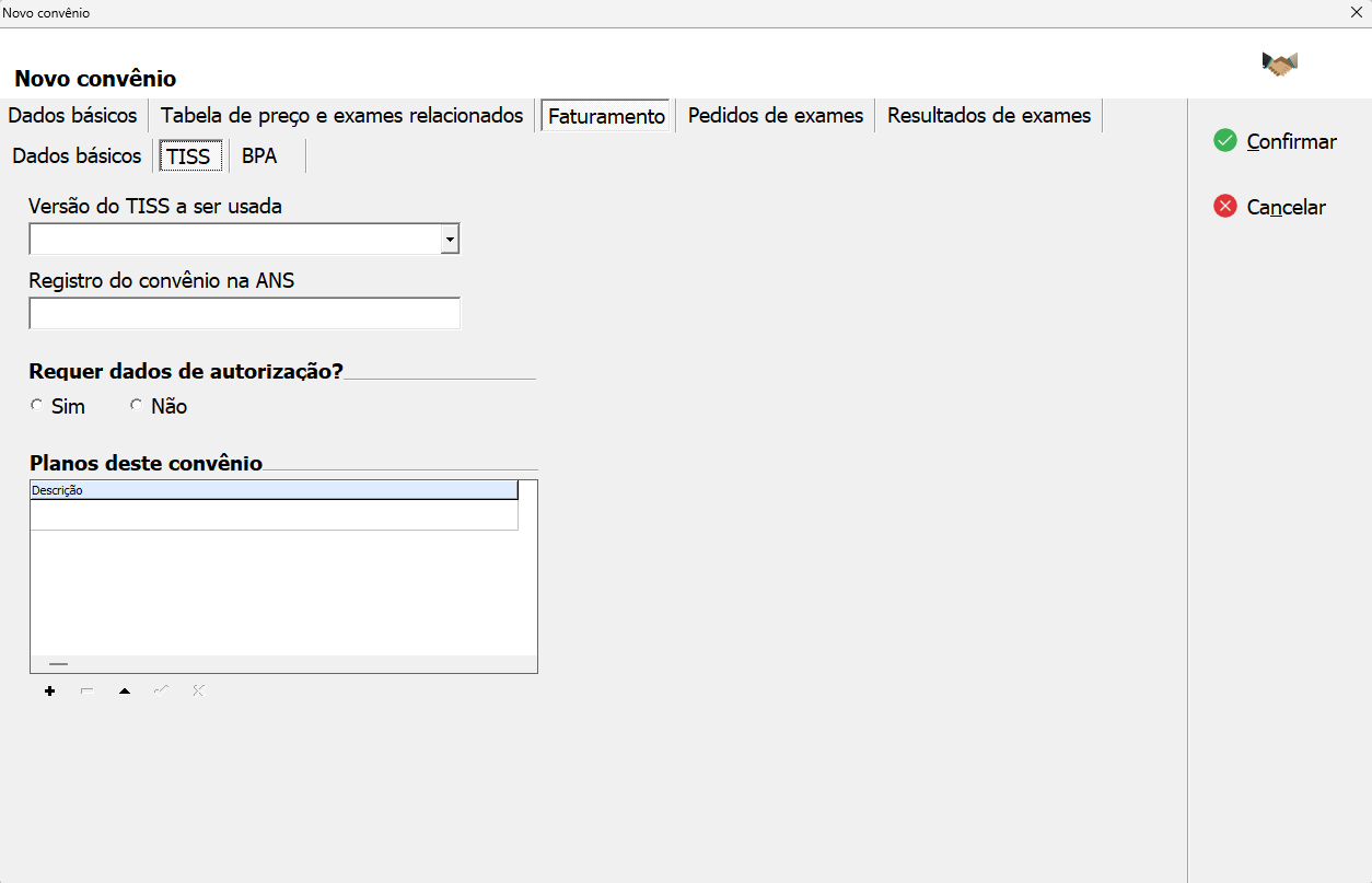 Sub-aba Faturamento - TISS