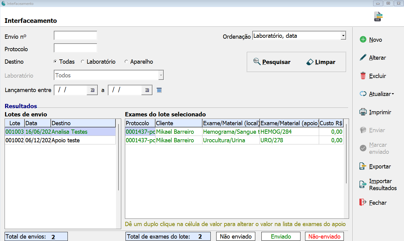 Tela de Interfaceamento